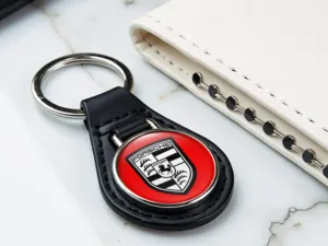 Porsche Leder Schlüsselring Halter Stabiles Glänzend Sport Design
